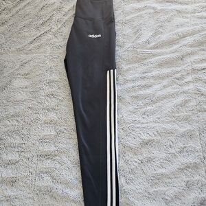 adidas Black Leggings with White Stripes